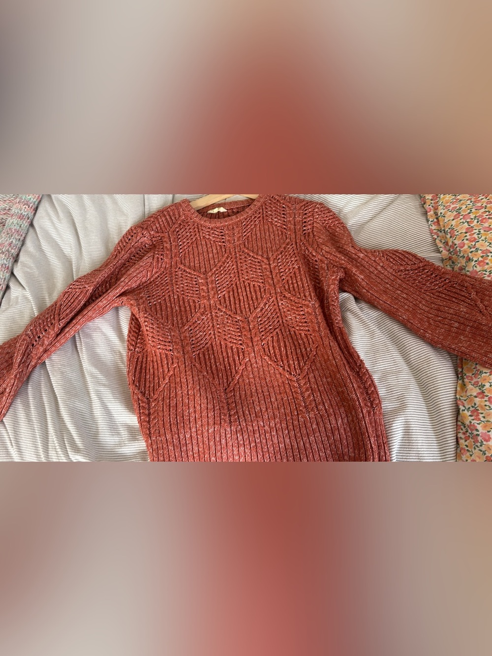 Cozy Ribbed Knit Sweater - Rust